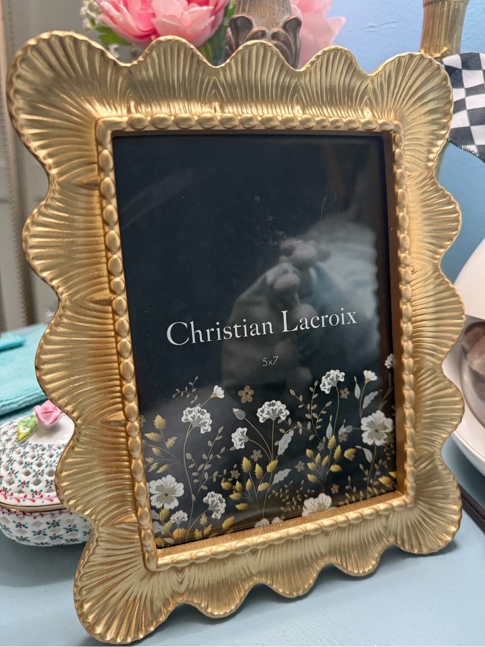 Christian Lacroix Gold Scalloped Ornate Picture Frame
